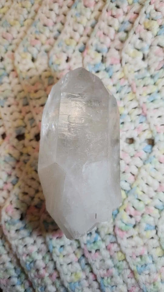 Natural Clear Quartz Double Terminated Point with Contact Scar - photo 2