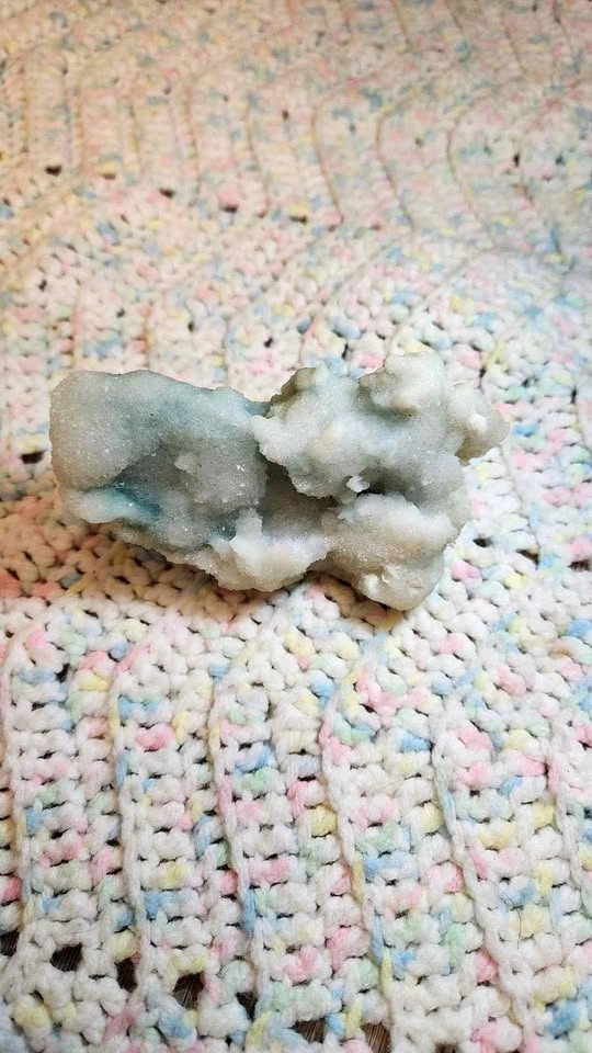 Blue Druzy Chalcedony On Matrix