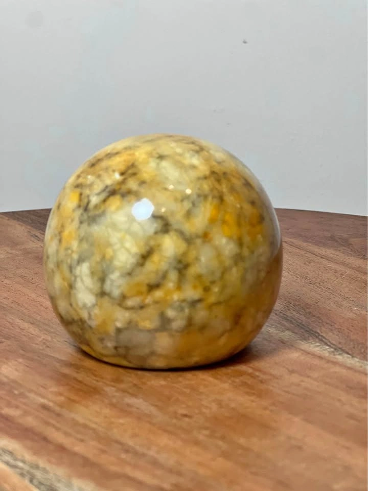 Polished Natural Stone Sphere – Decorative Accent Piece