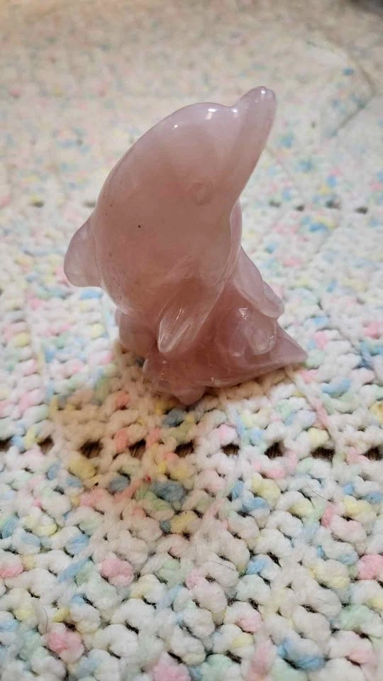 Rose Quartz Dolphin Sculpture