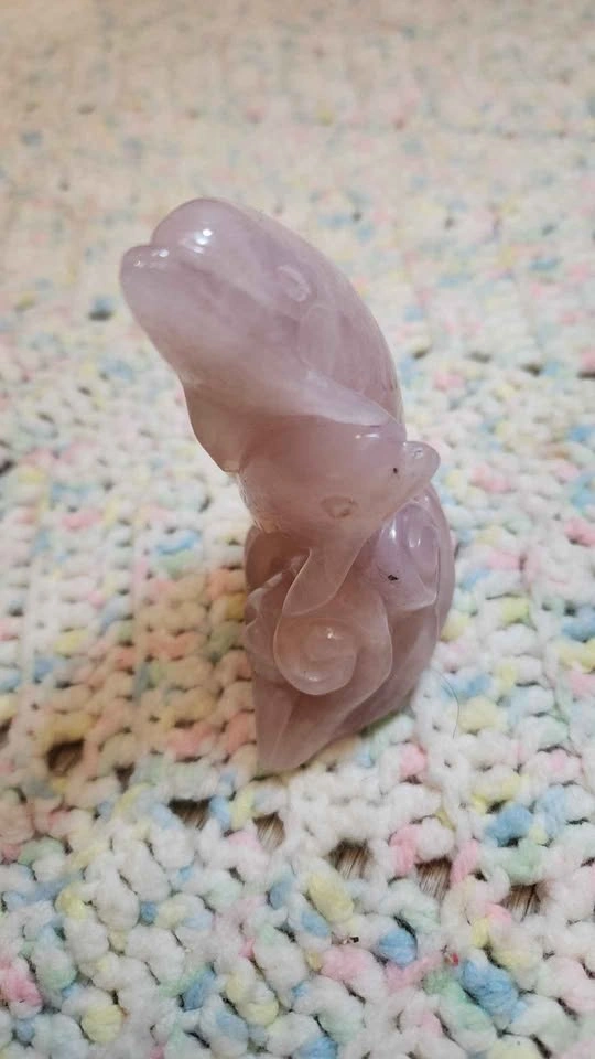 Rose Quartz Dolphin Sculpture - photo 2