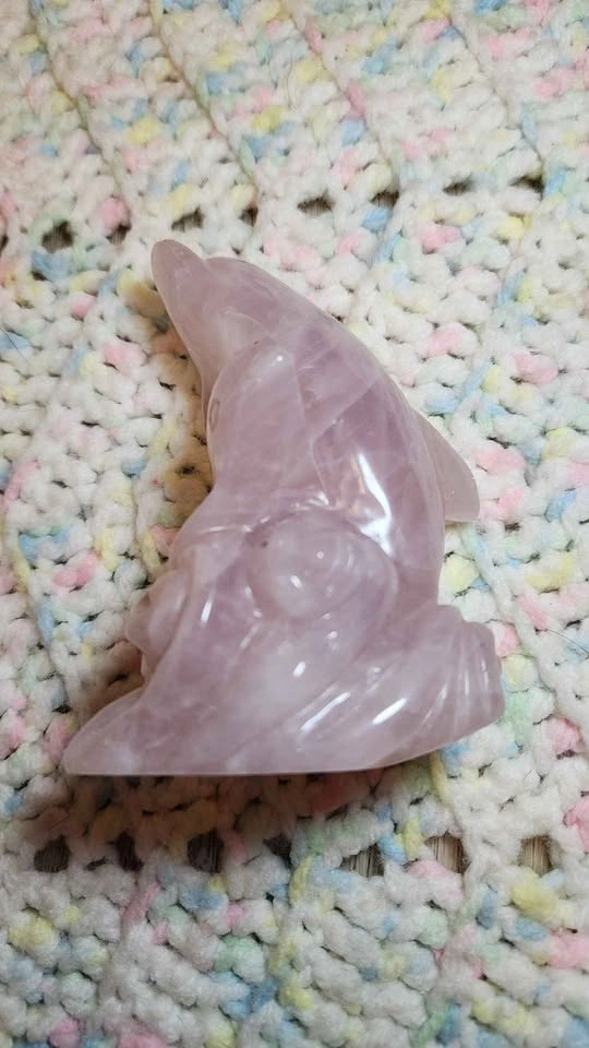 Rose Quartz Dolphin Sculpture - photo 3