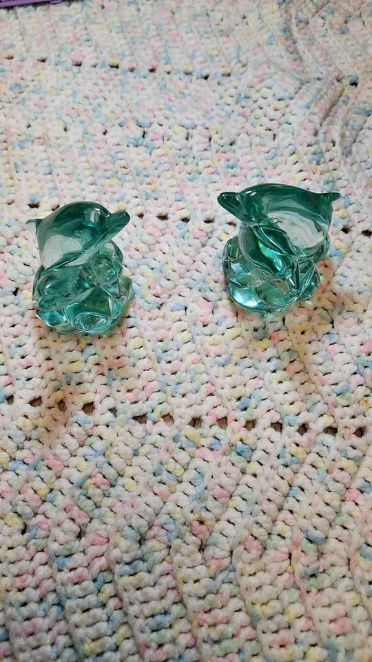 Pair of Glass Dolphins