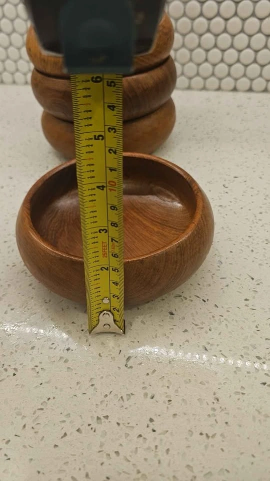 Set of 4 wood bowls - photo 5
