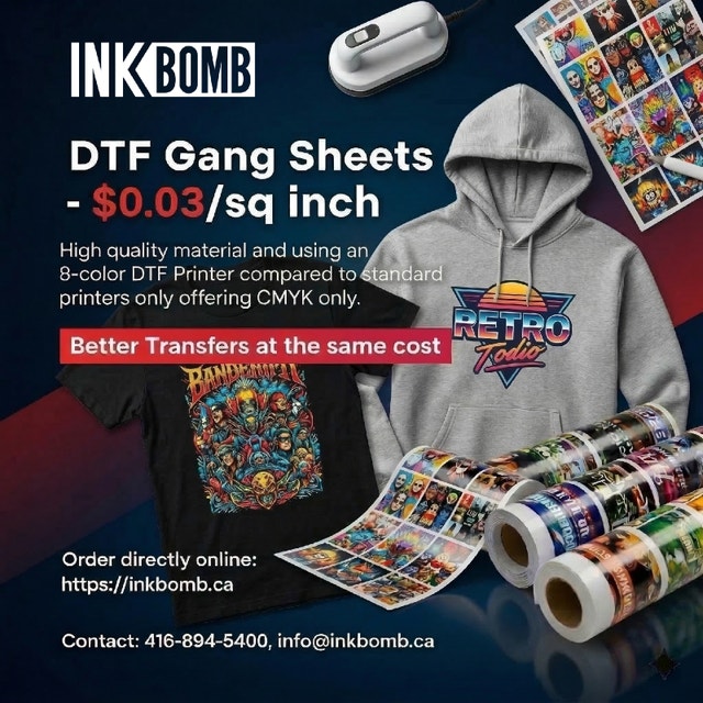 High-End 8-Color DTF Gang Sheets – $0.03/sq inch