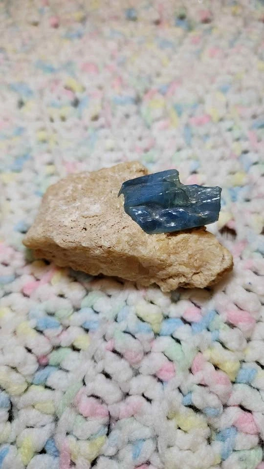 Natural Blue Kyanite Blade on Matrix