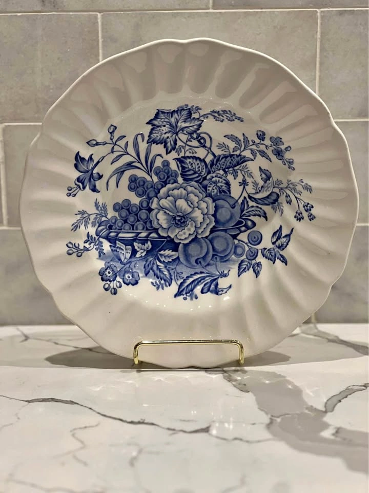 Royal Doulton Kirkwood Blue Rimmed Soup Bowl D.6314 - England