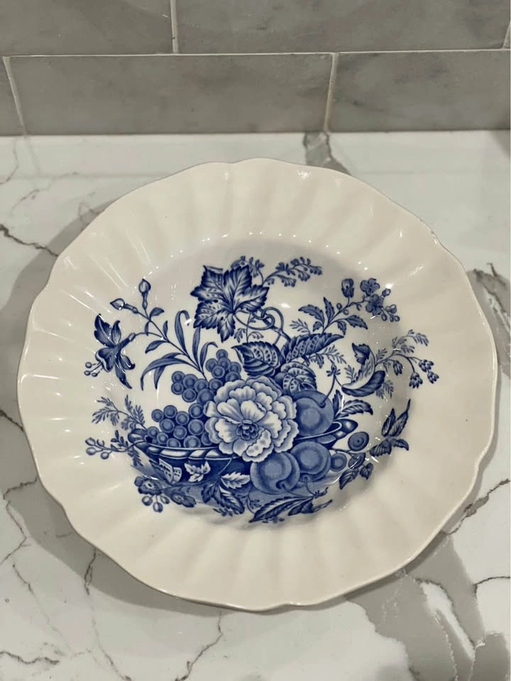 Royal Doulton Kirkwood Blue Rimmed Soup Bowl D.6314 - England - photo 2