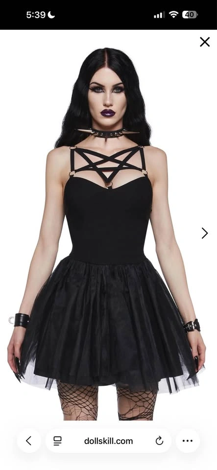 DOLLSKILL WIDOW BLEAK MOONLIGHT PENTAGRAM DRESS - photo 2