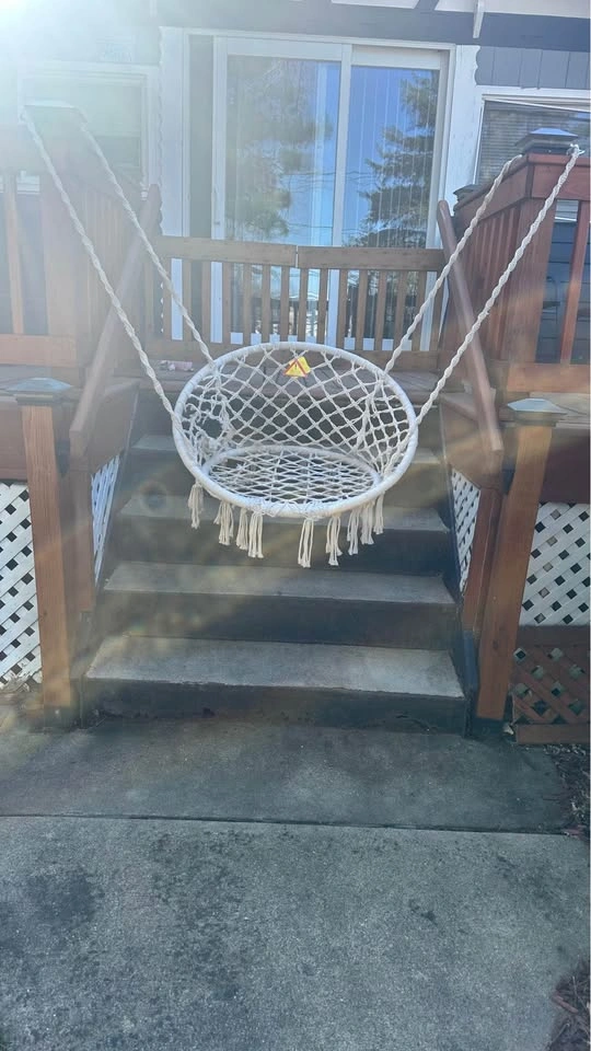 Patiojoy Hanging Hammock Chair Macrame Swing Chair Beige - photo 2