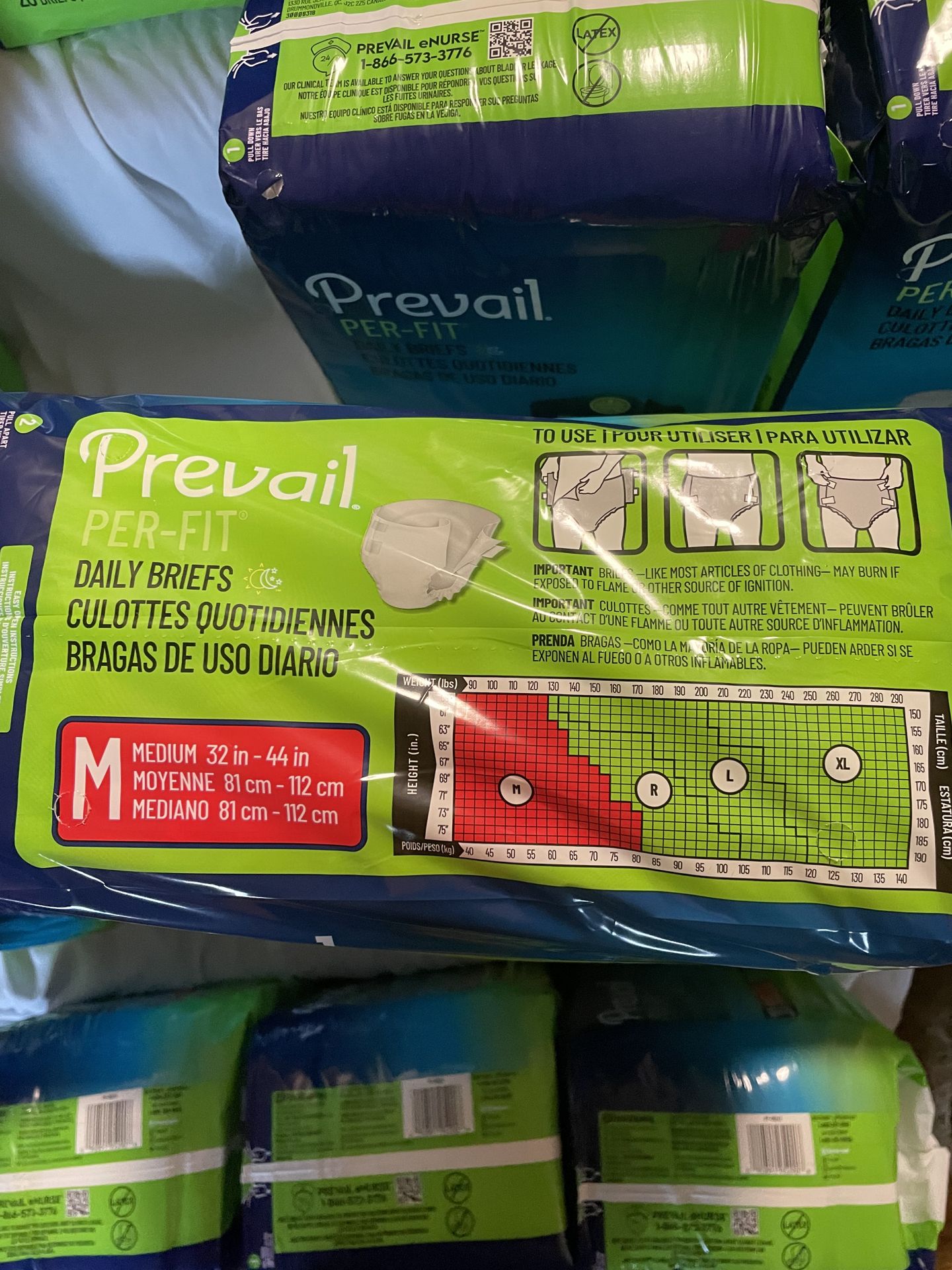 10 Packages Prevail Daily Briefs Size Medium Adult Diapers - photo 3