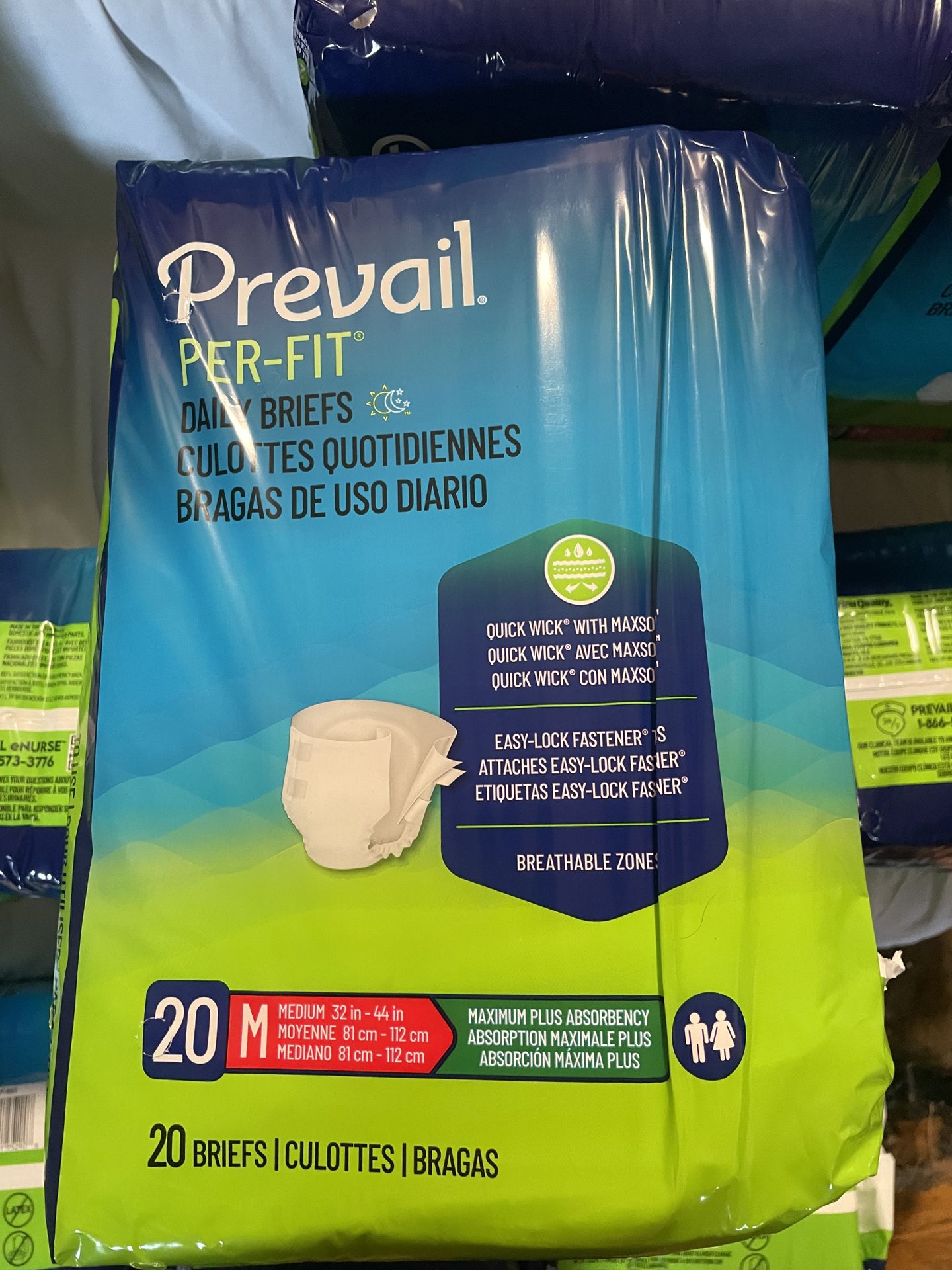 10 Packages Prevail Daily Briefs Size Medium Adult Diapers - photo 4