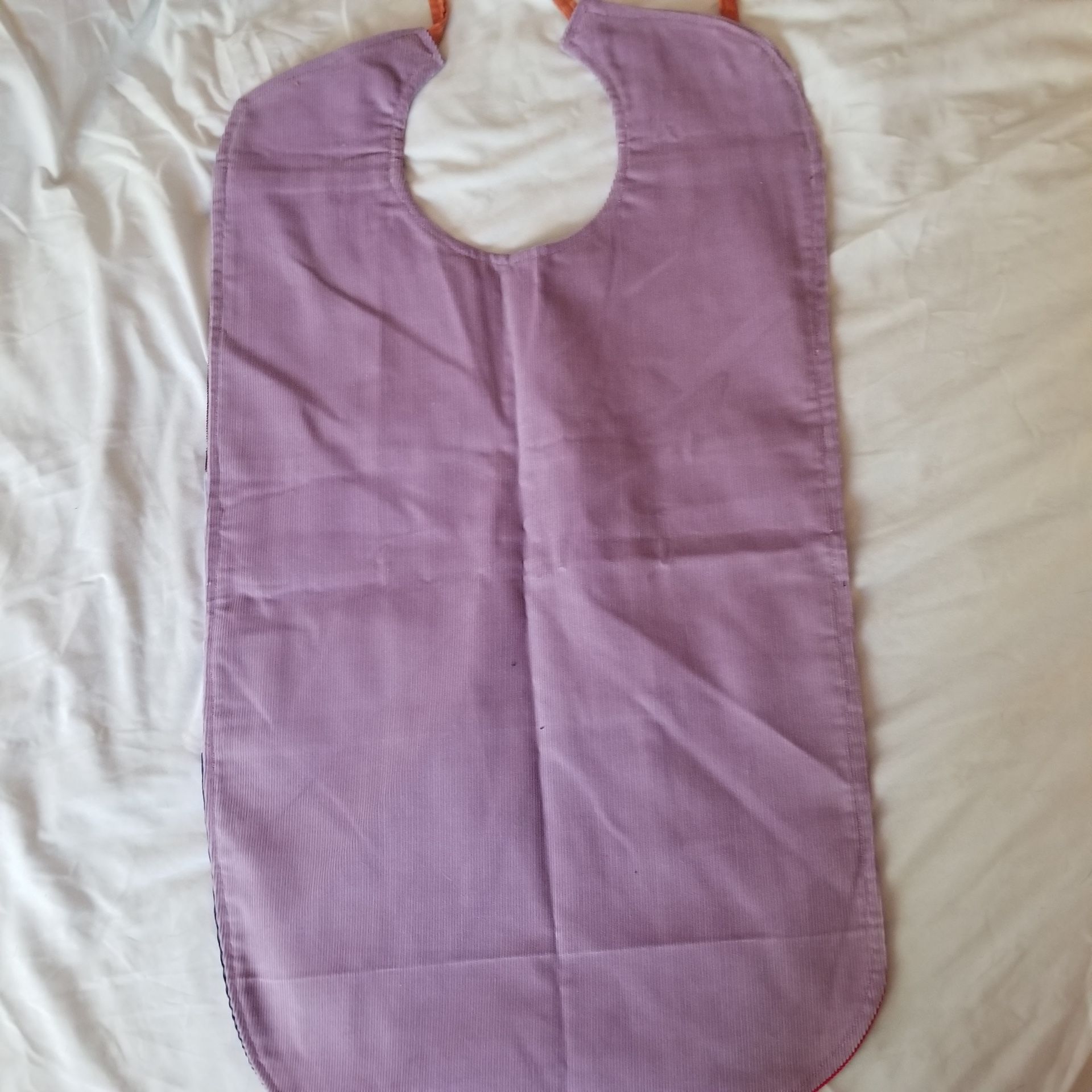 Handmade Adult Sized Bib Patchwork And Purple Red Blue - photo 3