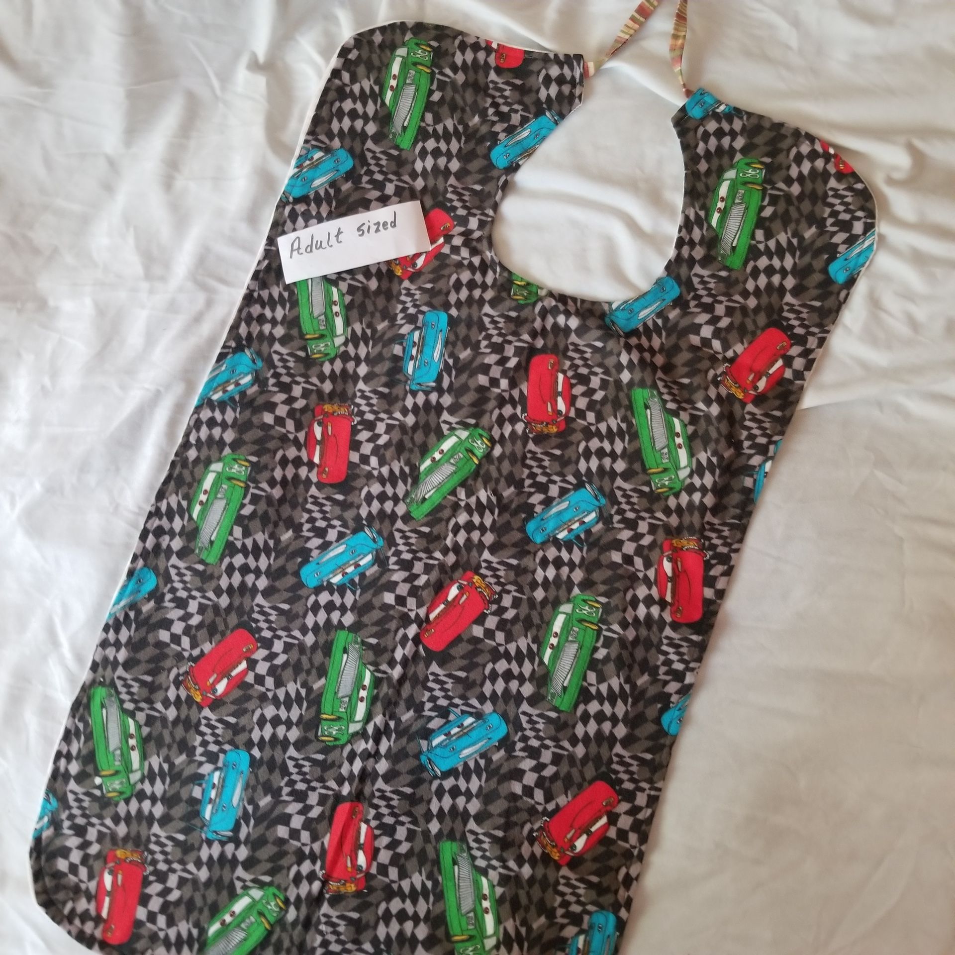 Extra Large Cars Bib for Toddlers, Adults, Teens, Disabled