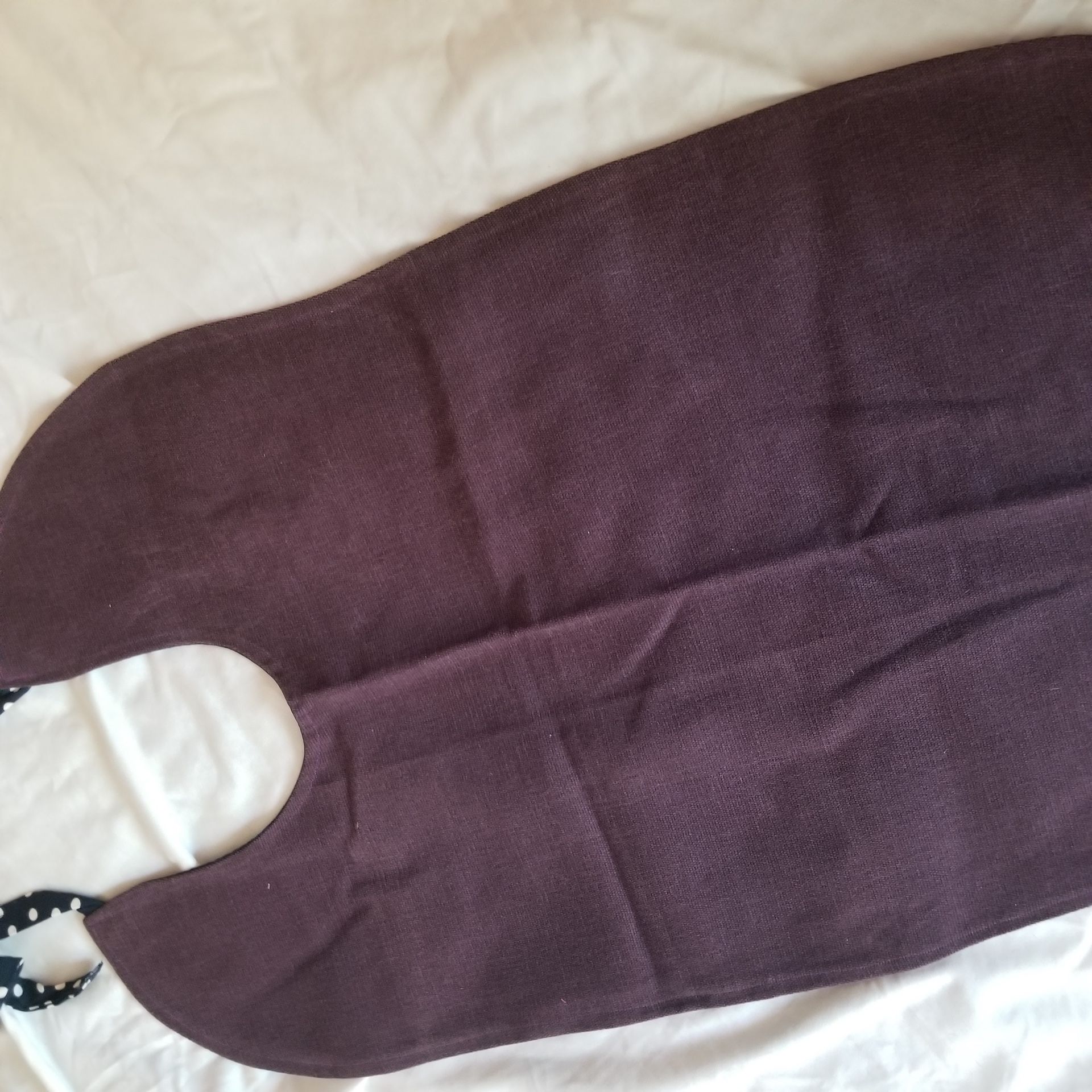 Adult Size Bib Black Blue Checks Plum Purple Handmade - photo 4