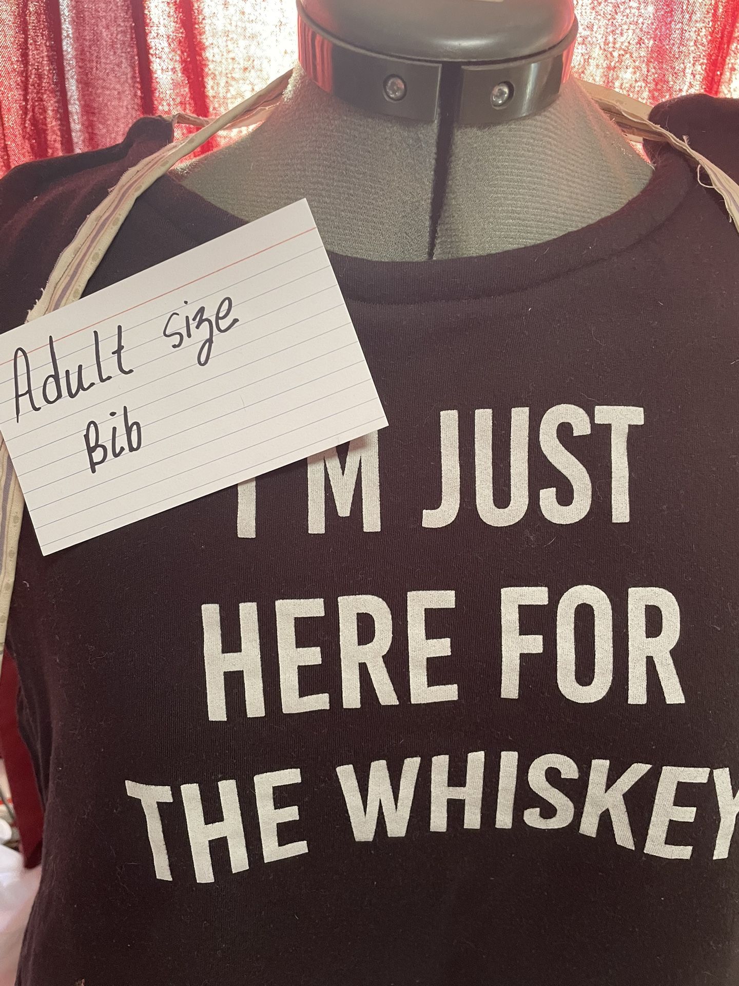 Adult Size Bib Novelty Whiskey Mealtime Clothing Protection