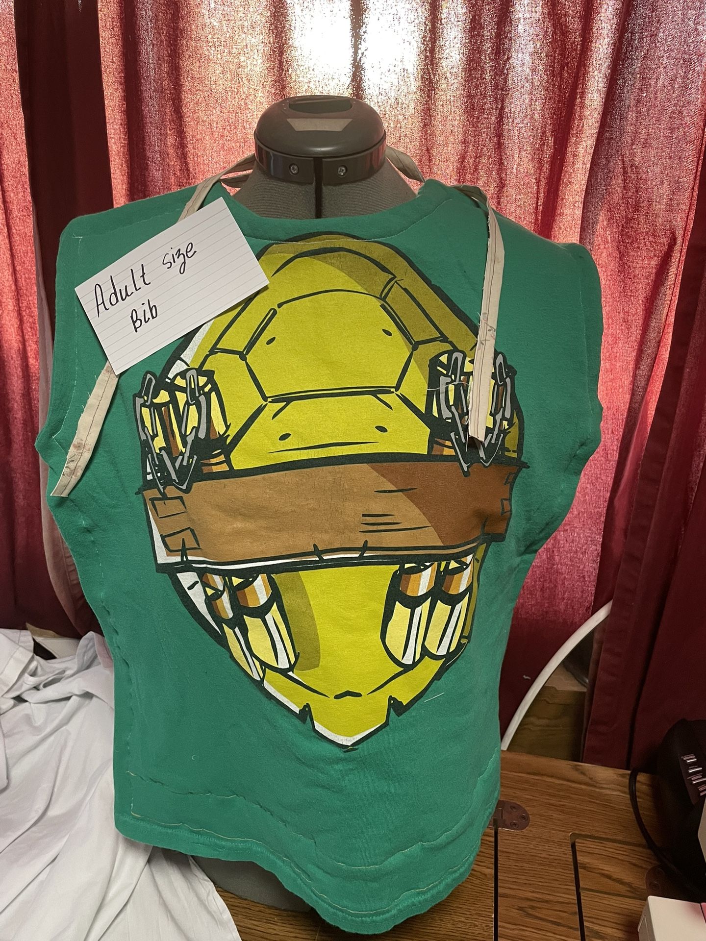 TMNT Adult Size Bib Toddler Fabric Handmade