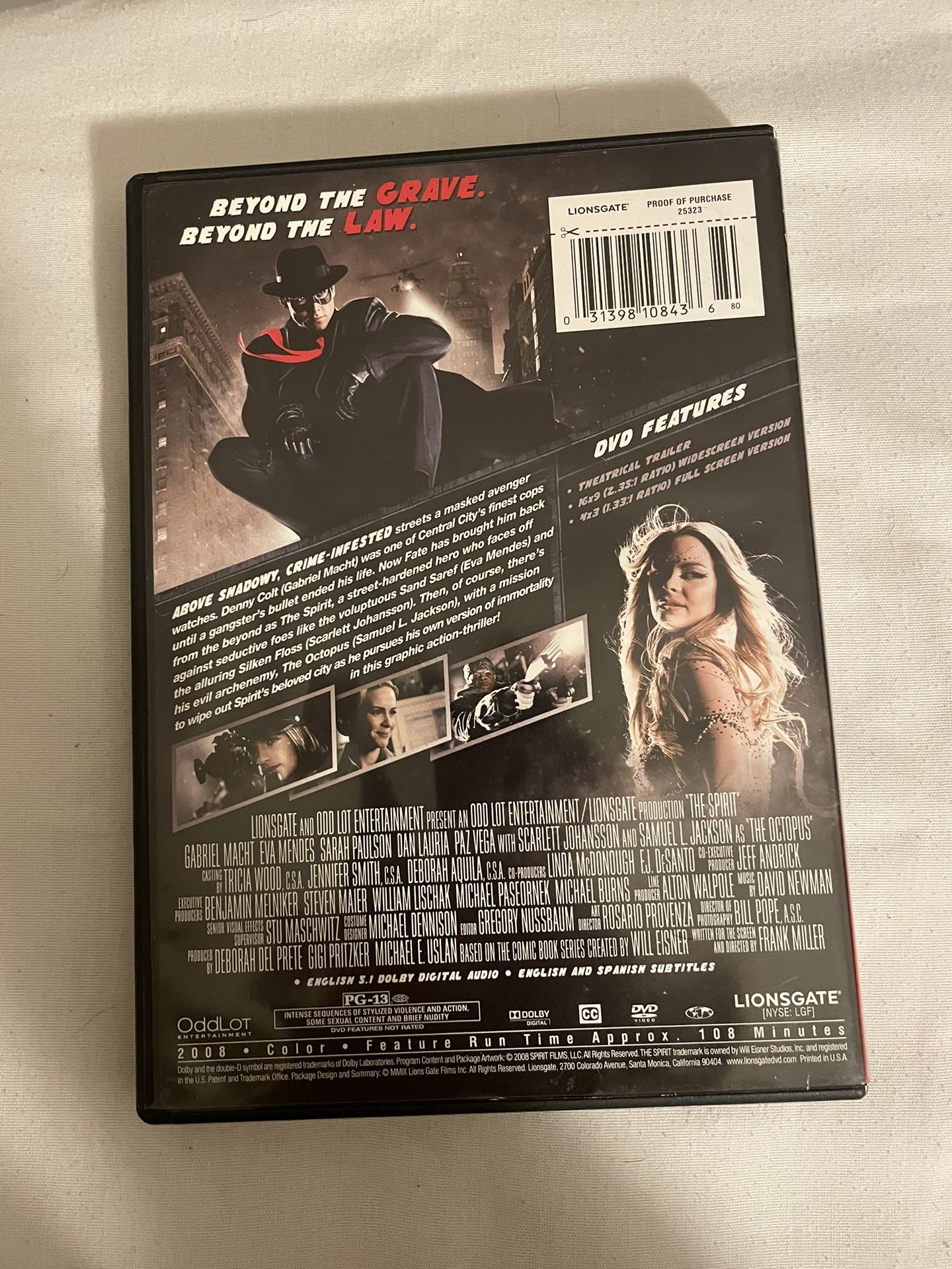 The Spirit DVD Scarlett Johansson Samuel L Jackson - photo 2