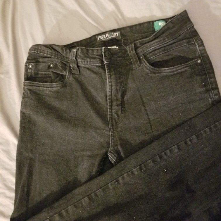 Free Planet Men's Black Skinny Jeans 32x32