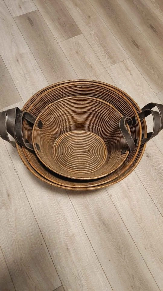 Set of 3 Oval Bohemian Woven Baskets with Handles - photo 4
