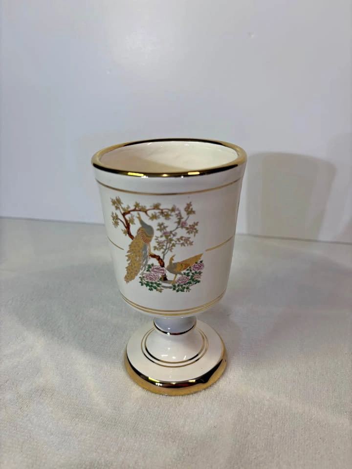Vintage Fathas Keramik Goblet with 24K Gold Trim