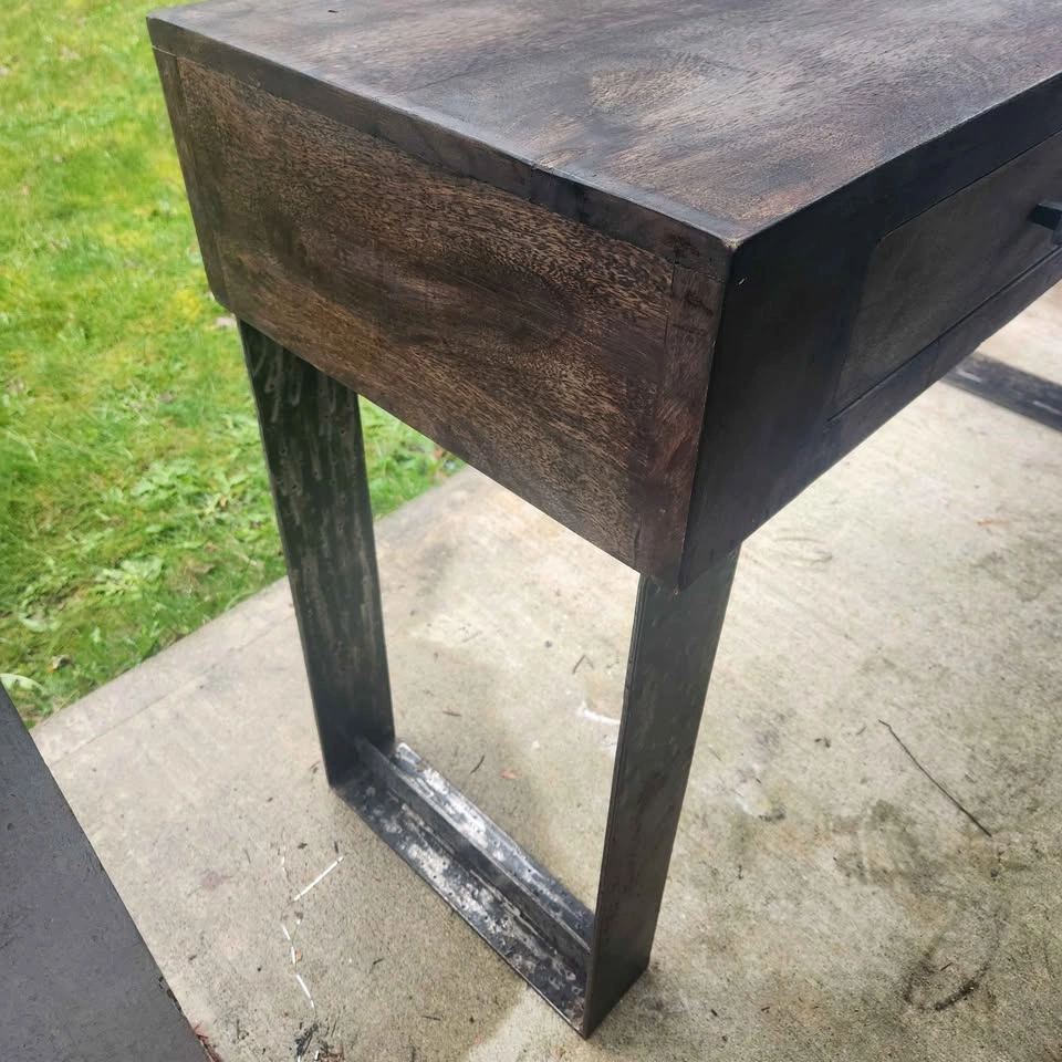 Mango Wood Hallway Table with Industrial Metal Legs - photo 4