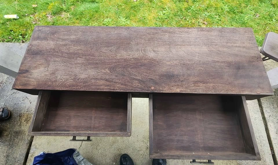 Mango Wood Hallway Table with Industrial Metal Legs - photo 5
