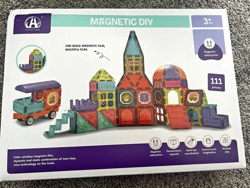 Magnetic DIY Building Tiles Set (111 Pieces) – Brand New