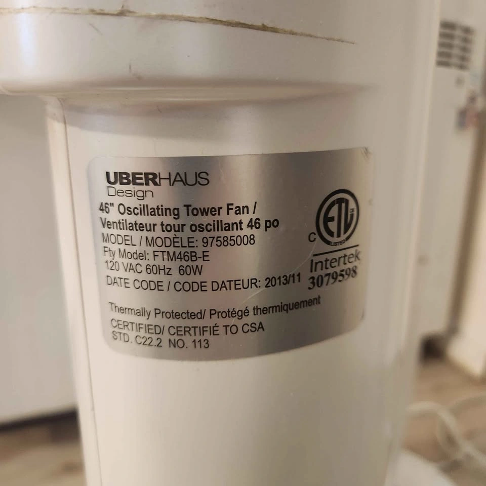 Uberhaus 46" Oscillating Tower Fans - photo 3
