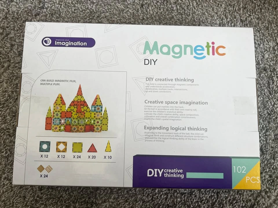 Magnetic DIY Building Blocks Set (102 PCS) – Brand New - photo 2