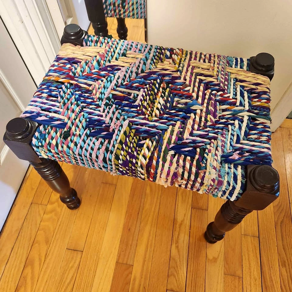 Moroccan wool bench