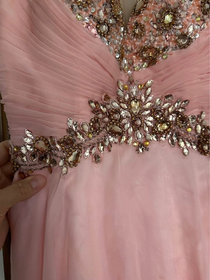 Pink Beaded Prom Dress XS/S Long Formal Evening Dress Size 4 - photo 2