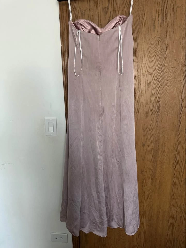 Mauve Strapless Maxi Dress Size M Formal Prom Bridesmaid Belsoie - photo 3