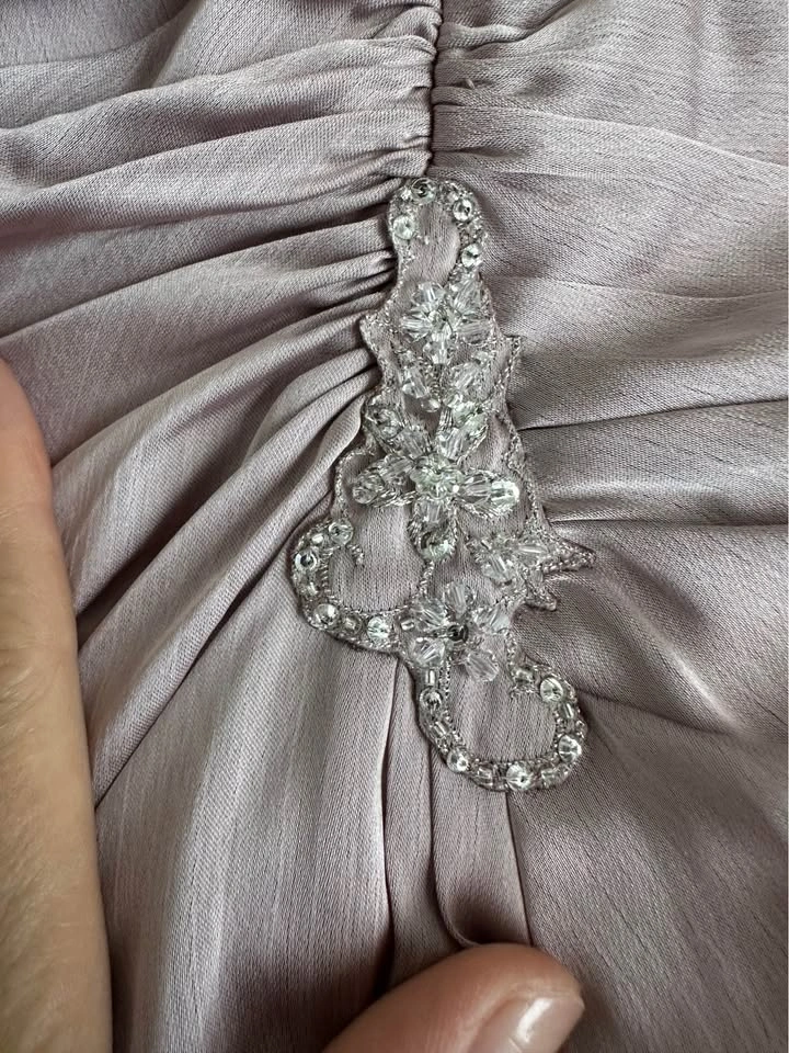 Mauve Strapless Maxi Dress Size M Formal Prom Bridesmaid Belsoie - photo 5