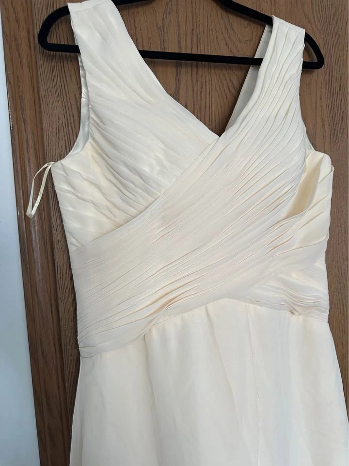 Ivory Chiffon Maxi Dress Size L Prom Formal Wedding Guest Brides - photo 2