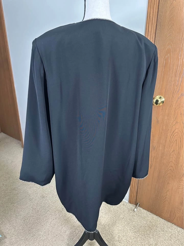 Vintage Black Evening Jacket Rhinestone Trim Heiser-Egan L - photo 4