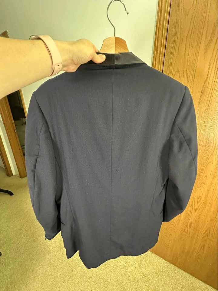 Men's Dark Blue Tuxedo Blazer - Vintage Formal Jacket - photo 3