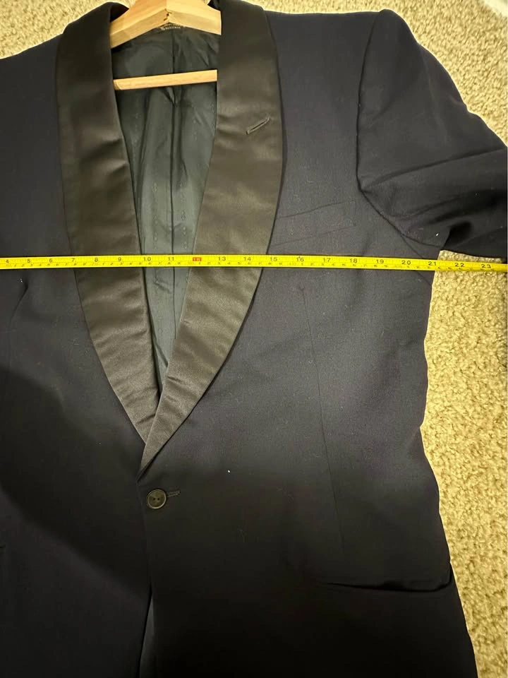 Men's Dark Blue Tuxedo Blazer - Vintage Formal Jacket - photo 5