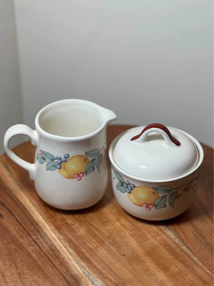 Vintage Corelle Abundance Creamer, Sugar Bowl, Gravy Boat - photo 4
