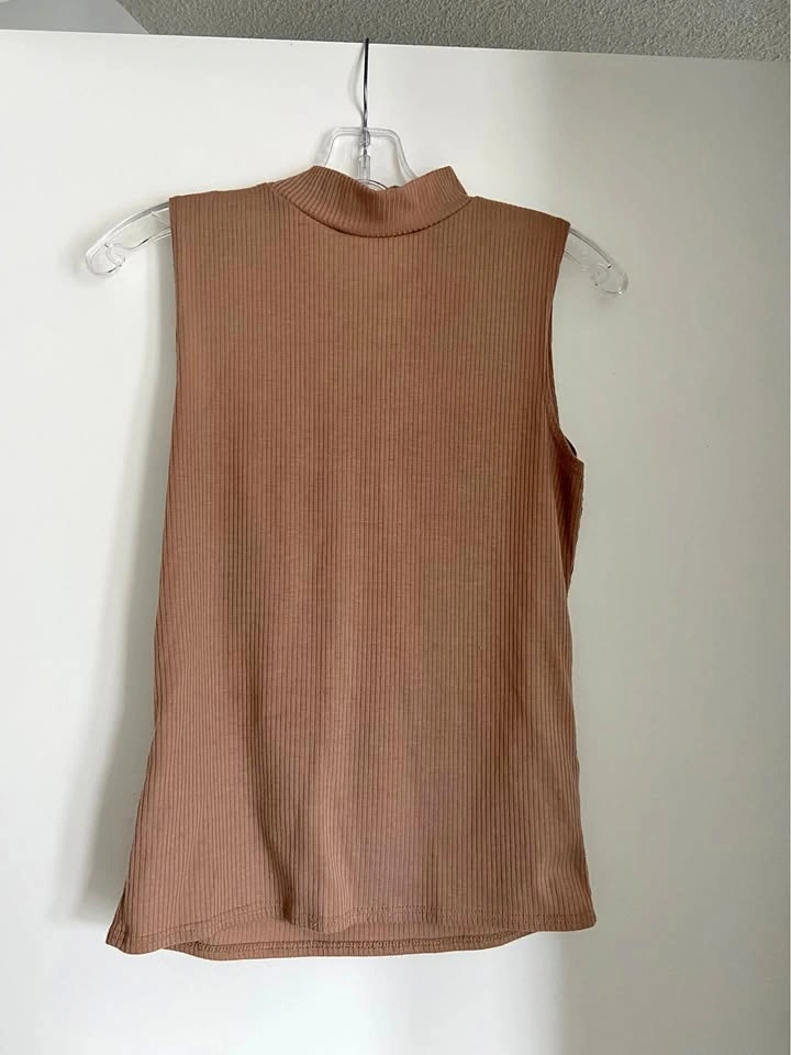 Tan sleeveless top
