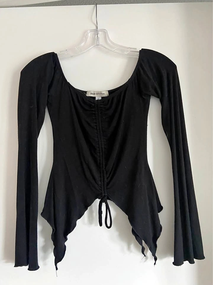 Urban Outfitters Black Y2k Crop Shirt