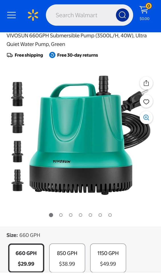 VIVOSUN 660 GPH Submersible Pump – 40 W - photo 5