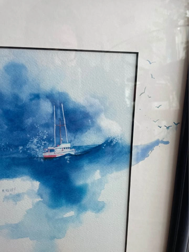 Framed original watercolour Maida Kelley