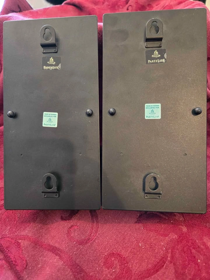 Partylite Black Wall Sconces Candle Holders Pair - photo 3