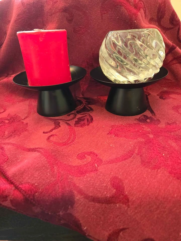 PartyLite Black Candle Holders Set of 2 - photo 2