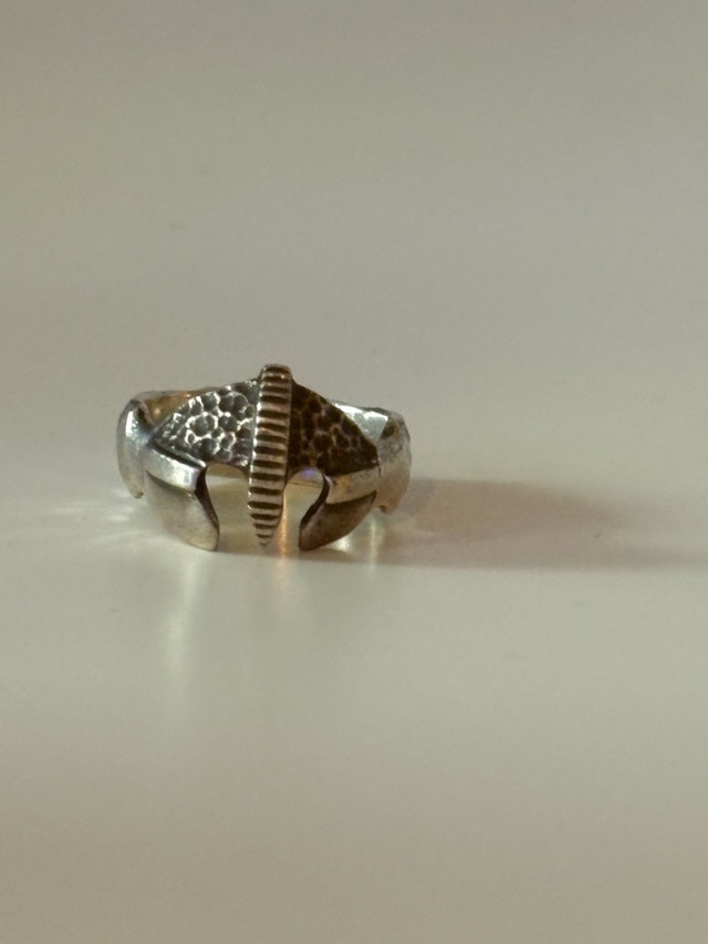 Unique 925 Silver Medieval Helmet Custom Ring - photo 4