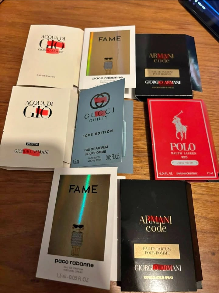 New unused perfume samples for men 1ml-1.5ml each