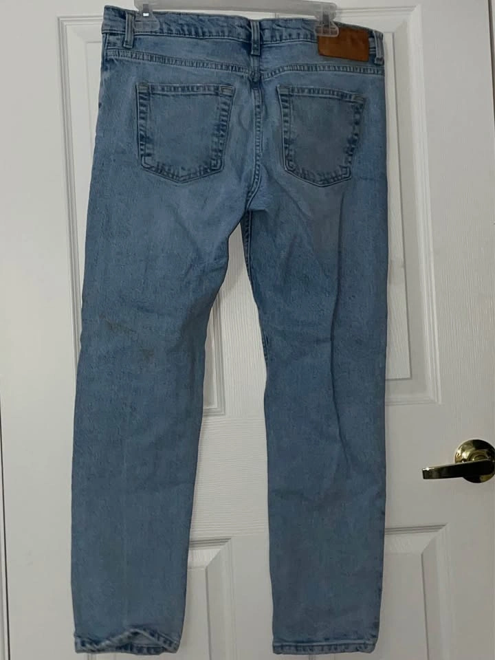 Zara Light Blue Slim Straight Jeans, Size 31 - photo 3