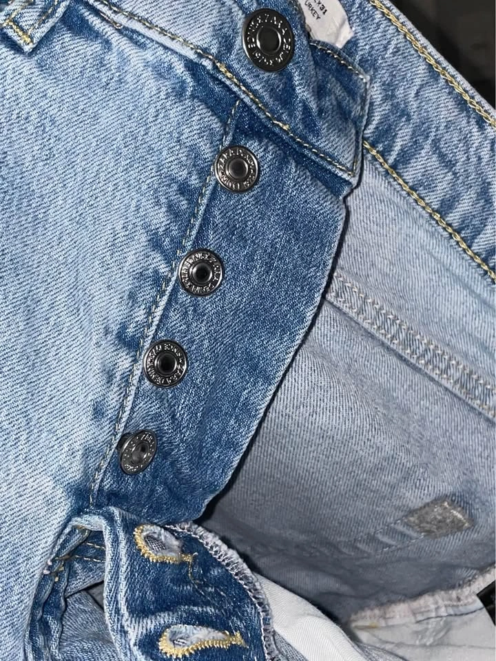 Zara Light Blue Slim Straight Jeans, Size 31 - photo 4