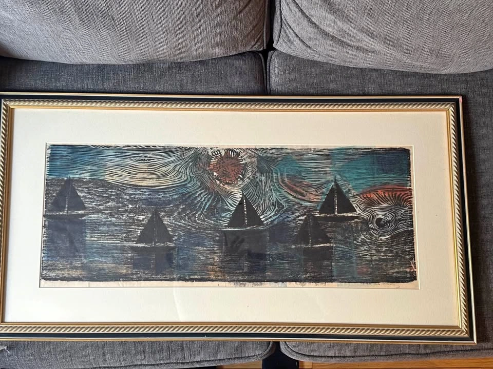 Framed Abstract Nautical Boat Art Print by Nolan Madsen